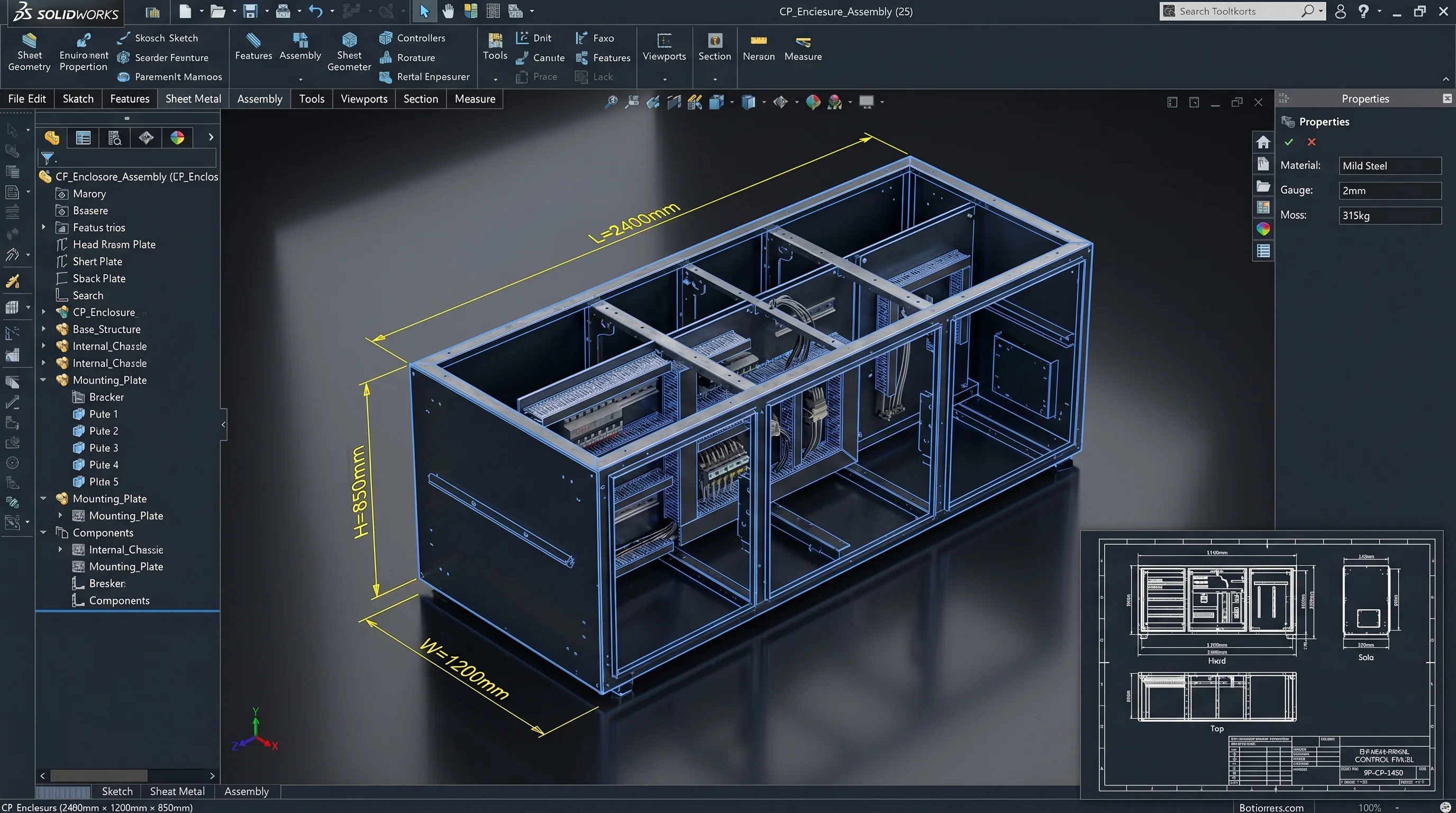 SolidWorks parametric 3D model